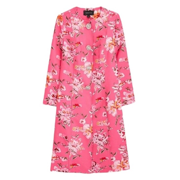 RARE Carlisle Collection Catalina Pink Jacquard Floral Jacket - 10 - Picture 5 of 16